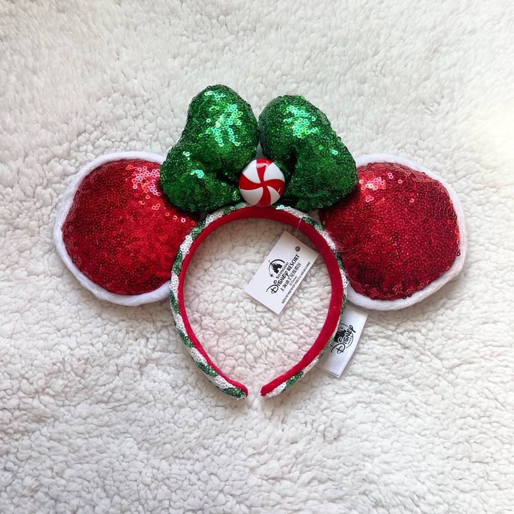 Disney Red and Green Sequin Minnie Mouse Ears